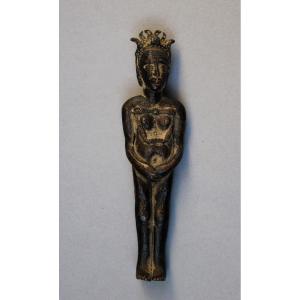 Near Eastern Bronze Goddess Astarte Ishtar I Phoenician, Levantine Or Mesopotamian