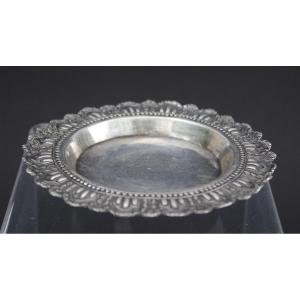 Vietnamese Buddhist Offering Tray In Solid Silver, Circa 1900