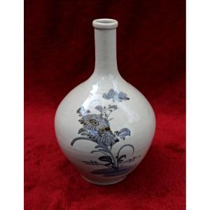 Antique Japanese Porcelain Large Sake Bottle Tokkuri Blue & White Edo
