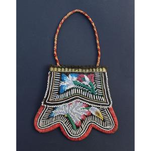 Antique Native American Haudenosaunee (iroquois) Beaded Women’s Handbag, C19th