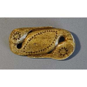 Antique Indonesian Carved Bone Toggle, Dayak (borneo), 