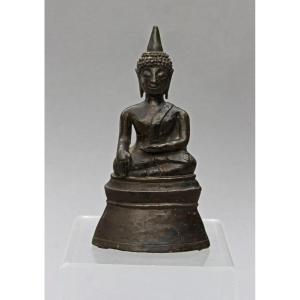 Ancient Bronze Buddha From Northern Thailand Or Laos, 17th Century