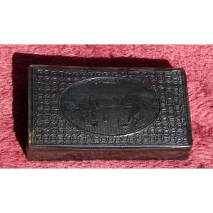 Antique Tortoiseshell Snuffbox, St. Helena, Napoleon's Exile, 19th Century