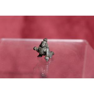 Antique Indian Solid Silver Miniature Hindu God Bal Krishna Crawling, C19th