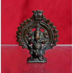 Antique Bronze Elephant-headed Hindu God Ganesha Miniature, C19th