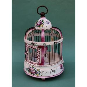 Antique French Faience Birdcage, Lunéville,