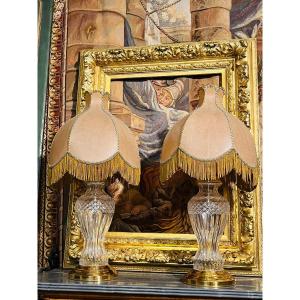 Pair Of Crystal Lamps