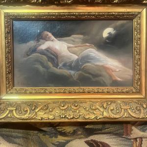 Allegory Of The Night, Oil On Canvas Late 19th Century.