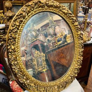 Oval Mirror , Louis XIV.
