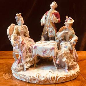 Saxe, Groupe en Porcelaine, XIX ème.