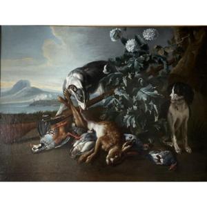 Dogs Guarding The Hunting Trophy