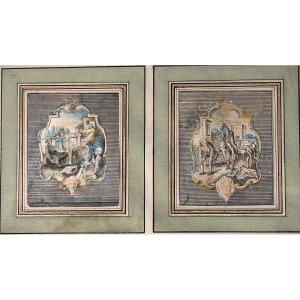 Children's Games - Pair Of Louis XVI Drawings