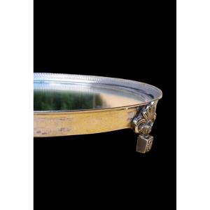 Especially From, Table Center Table Metal Silver Empire Charles X Nineteenth