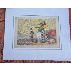 English Cartoon Napoleon The Corsican Munchhausen 1813 Rowlandson Ackermann 
