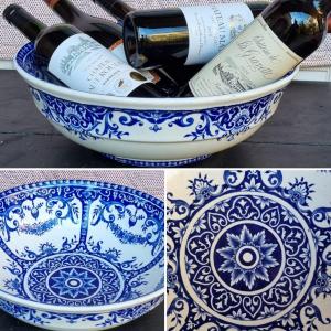 Old Man In Bordeaux - Fine Earthenware Model Rouen - Basin Salad Bowl Cooler 19th Century