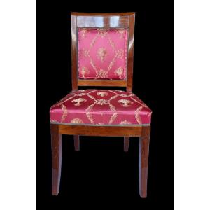 Mahogany Chair Consulate Period - Empire - Tassinari Et Chatel - Late 18th Century