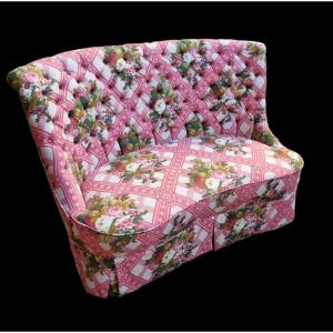 Sofa Napoleon III Sofa Upholstered Veranda Braquenié Fabric Kidney Basket