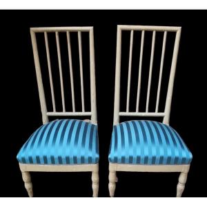 Pair Of Fireplace Chairs Late Empire Period / Charles X Restoration