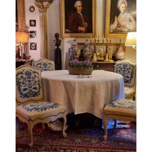 Four 4 Louis XV Regency Period Chairs XVIIIth