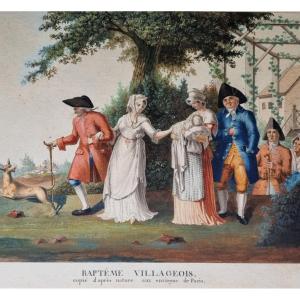 Jean Baptiste Verzy - Watercolor Directoire Period XVIIIth