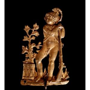 Miniature Holder In Gilt Bronze Early 19th Empire Period