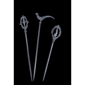 3 Silver Metal Hattlets, 19th C. Napoleon III Period 