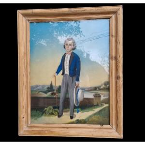 Large Pastel Full-foot Child Portrait Circa 1840