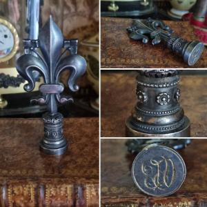 Fleur De Lys Stamp Seal, 19th C. Period