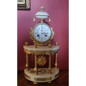 Louis XVI Style Gilt Bronze And Marble Clock