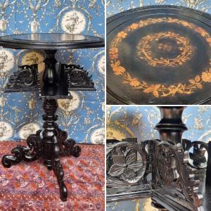 Smoker's Table Revolving Bookcase Napoleon III Pedestal Table 