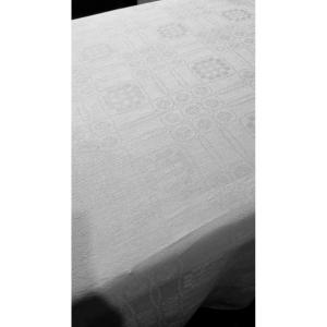 Fine Linen Damask Art Deco Tablecloth Without Monogram