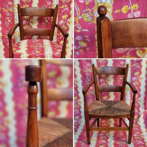 Straw Armchair Late 18th Century Directory Provence
