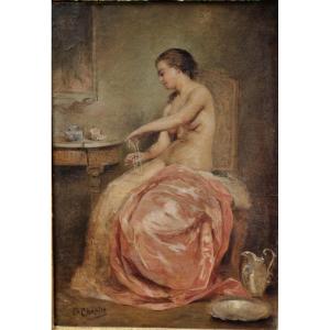 Charles Chaplin Intimate Scene Oil On Canvas Nude