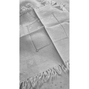 Small Damask Linen Table Set Without Monogram Tablecloth And 10 Napkins Tea Set