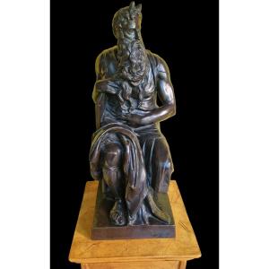 Large Bronze Statue Of Moses Michelangelo 62 Cm Souvenir Of The Grand Tour 