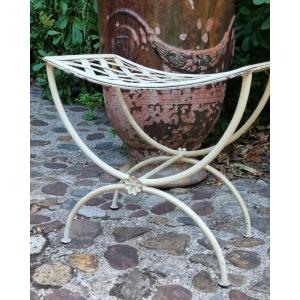 Wrought Iron Curule Stool Circa 1960