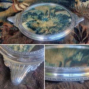 1920s Art Deco Style Silver Metal Centerpiece Table Top
