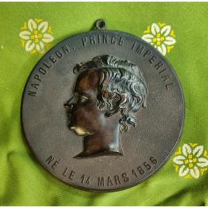 Hardened Wood Medallion Profile Imperial Prince Napoleon III 