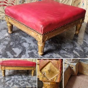 18th Century Period Footrest Louis XVI Directoire Giltwood Footrest Stool