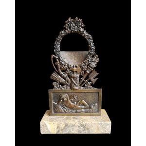 Charles X Period Patinated Bronze Watch Holder Circa 1825