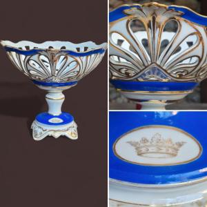 Paris Porcelain Centerpiece Cup Crown Of Marquis Napoleon III Coat Of Arms 