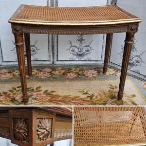 Louis XVI Style Stool, Gilded Wood End Table
