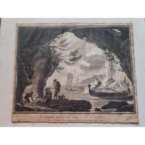Wash Drawing, 18th Century, After Vernet, View Of A Port, Seascape