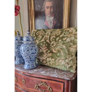 Pair Of Green Velvet Decorative Style Cushions