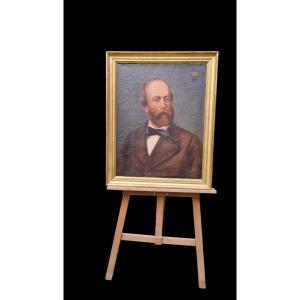 Rare Oil Portrait Of The Count Of Chambord, Duke Of Bordeaux, Henry V, Royal Souvenir 