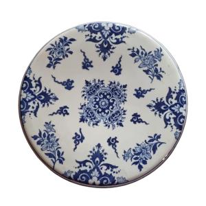Gien Earthenware Trivet White Blue Rouen
