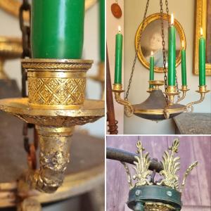 Gilt Bronze And Patinated Chandelier In The Charles X Empire Style