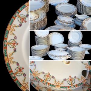 William Guérin Limoges Porcelain Dinner Service