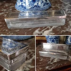Solid Silver Roots Box With Cockerel And Cristral Empire Period