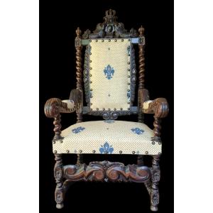 Neo Gothic Apparat Chair With Middle Round 19th Throne